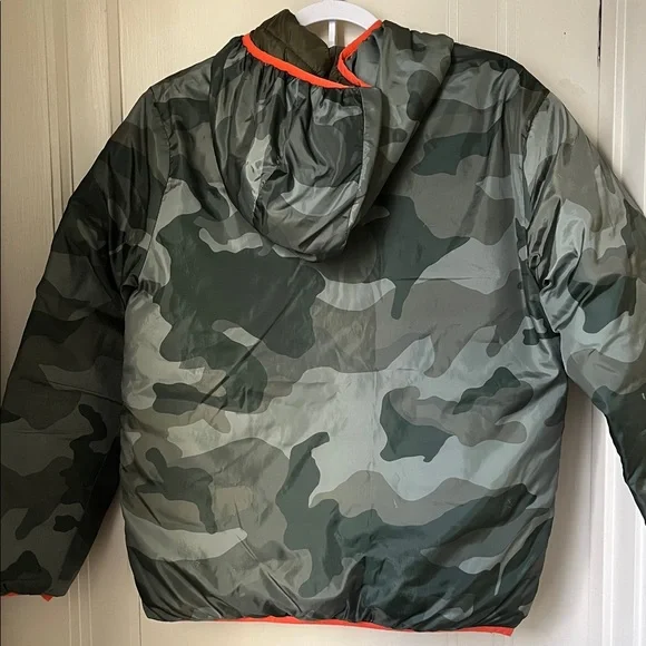 Eddie Bauer Reversible Puffer Jacket with Camouflage Bright Orange Trim Size XL - Picture 11 of 13